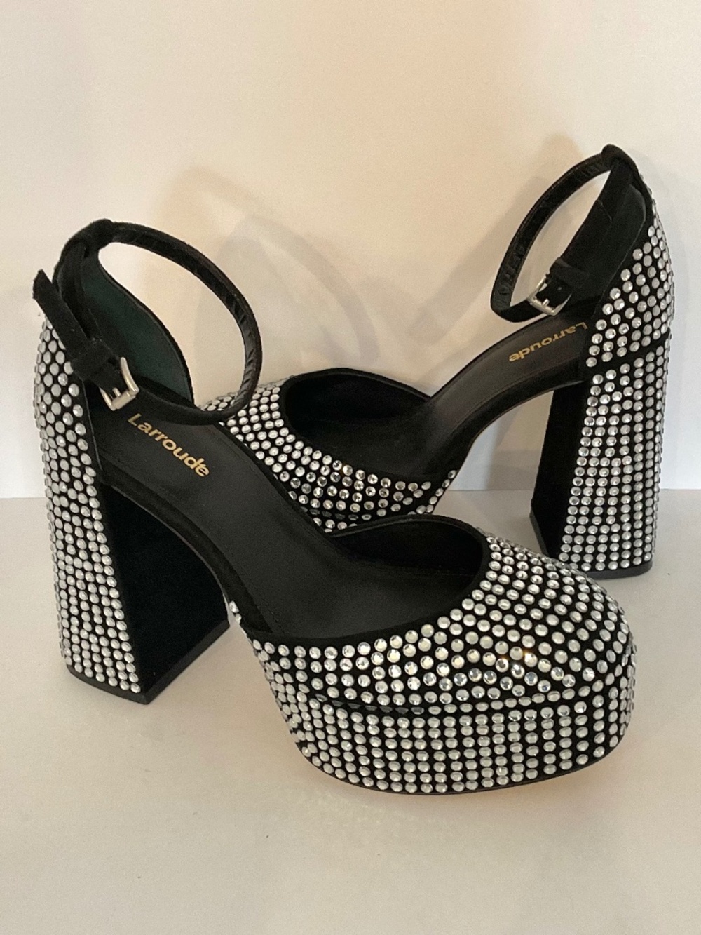 Larroudé Ari Crystal Platform Pumps Size 7.5